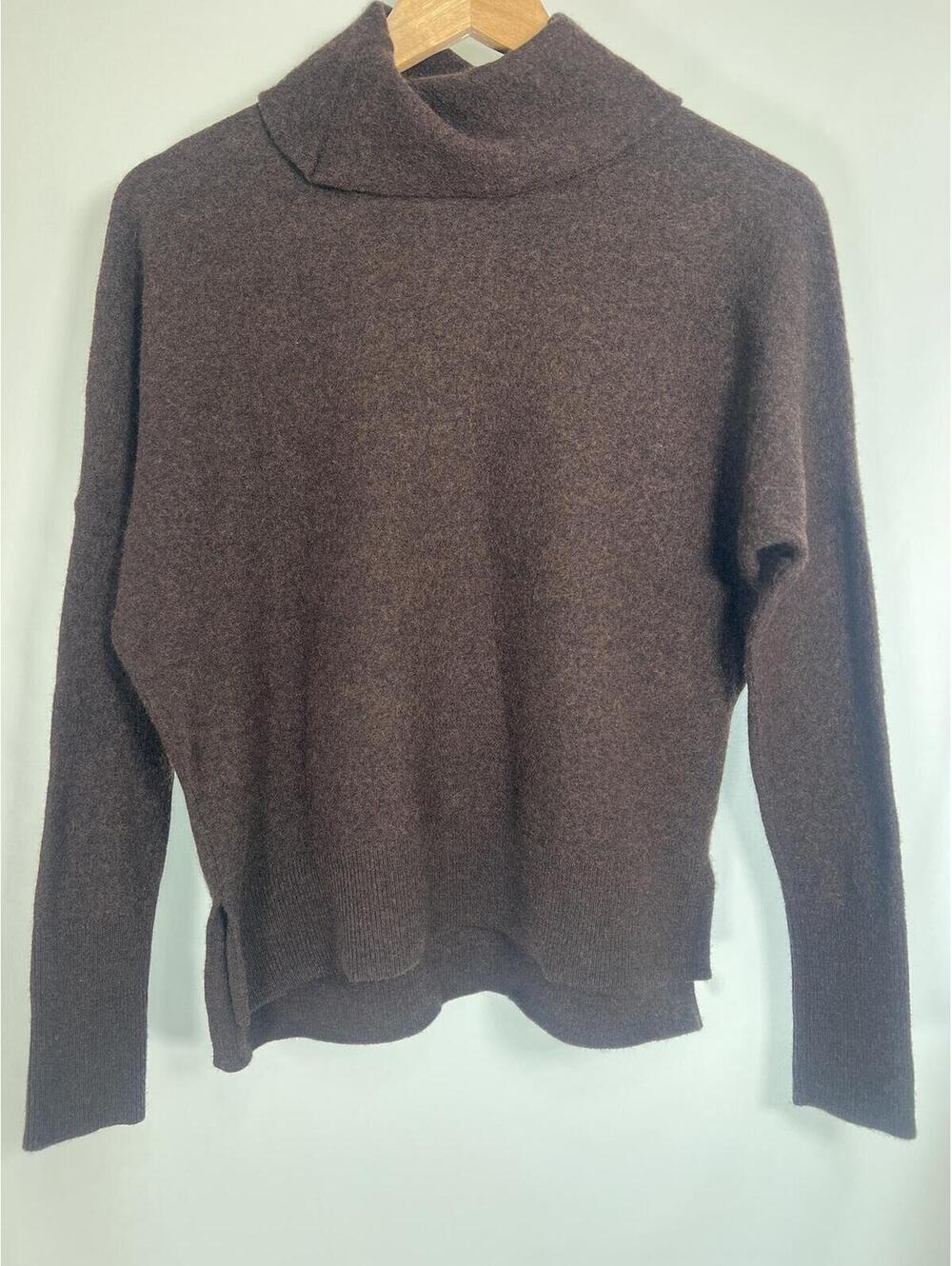 Merino Wool Max Studio Turtleneck Sweater Women's Large Brown